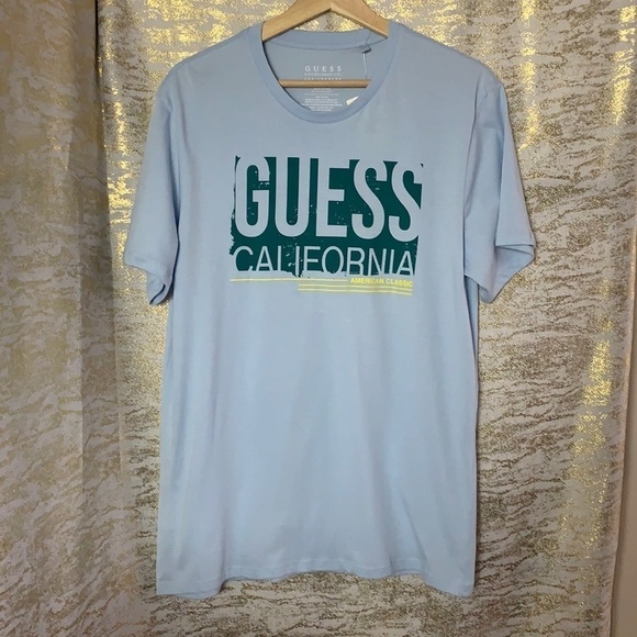 Guess California Blue men’s short sleeve T-shirt size L - Picture 2 of 8